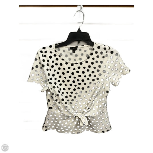 Top Short Sleeve By Talbots In Polkadot Pattern, Size: Mp