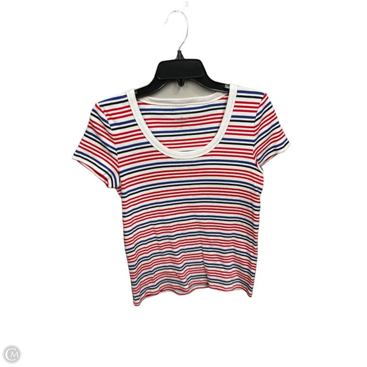 Top Short Sleeve By Talbots In Striped Pattern, Size: Lp