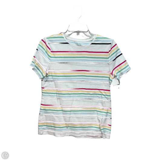 Top Short Sleeve By Talbots In Striped Pattern, Size: M