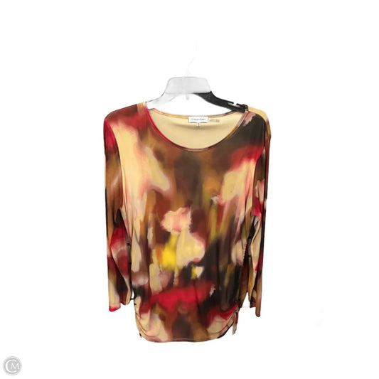 Tunic Long Sleeve By Calvin Klein In Multi-colored, Size: Xl