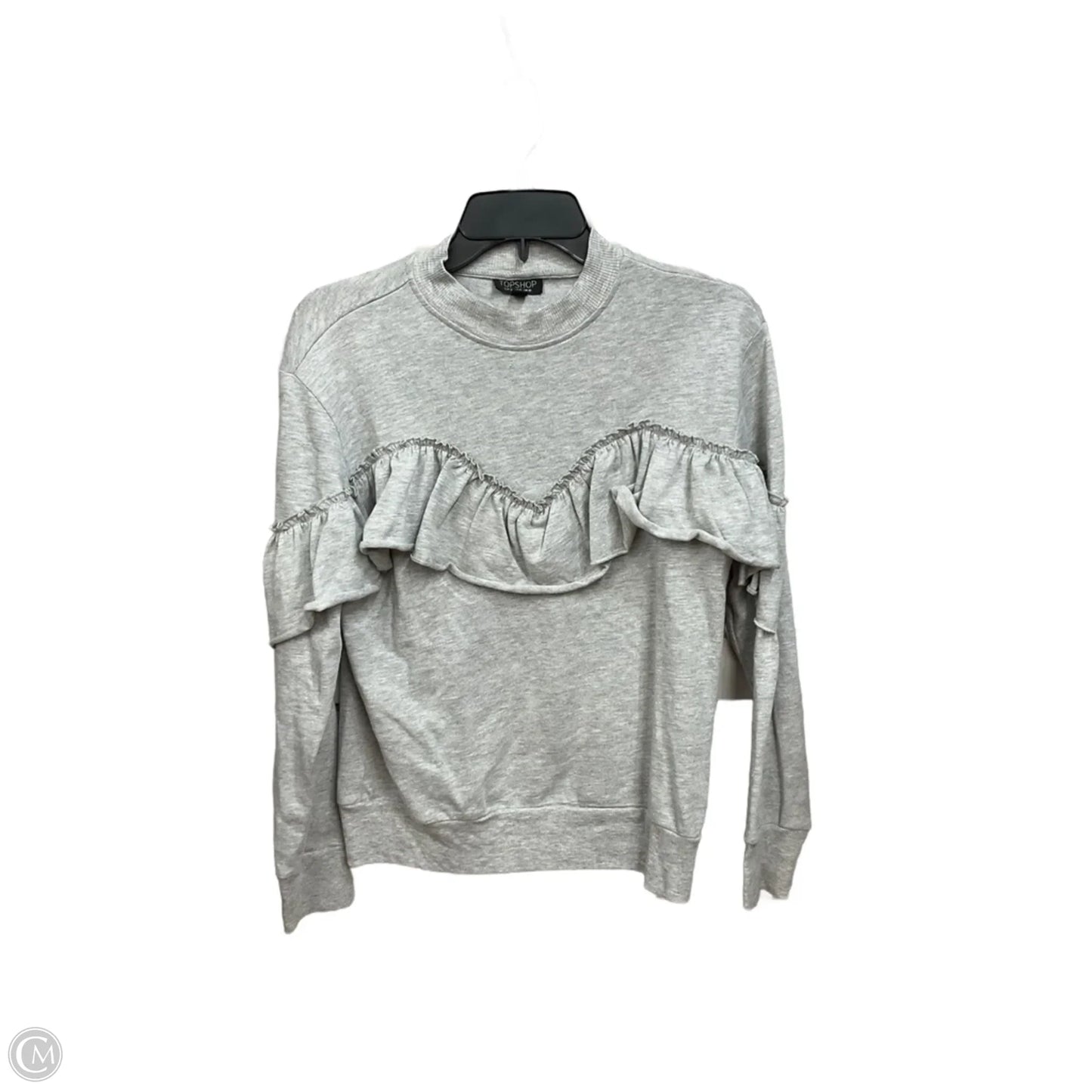 Top Long Sleeve Basic By Top Shop In Grey, Size: S