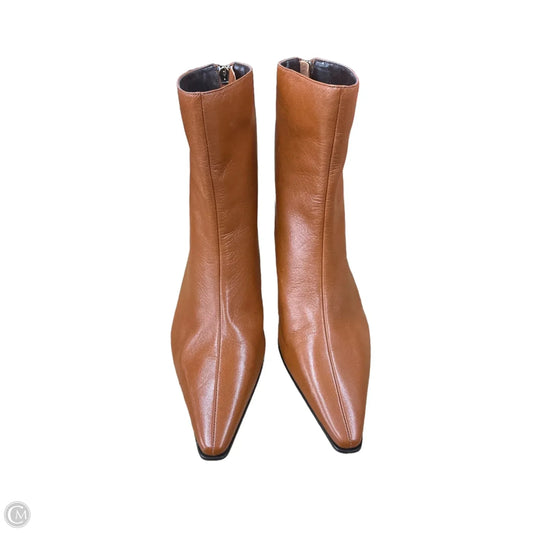 Boots Ankle Heels By Anne Klein In Brown, Size: 8.5