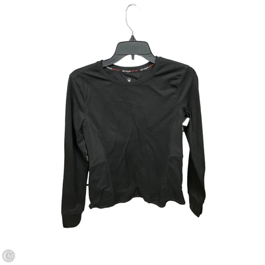 Athletic Top Long Sleeve Crewneck By Spyder In Black, Size: M