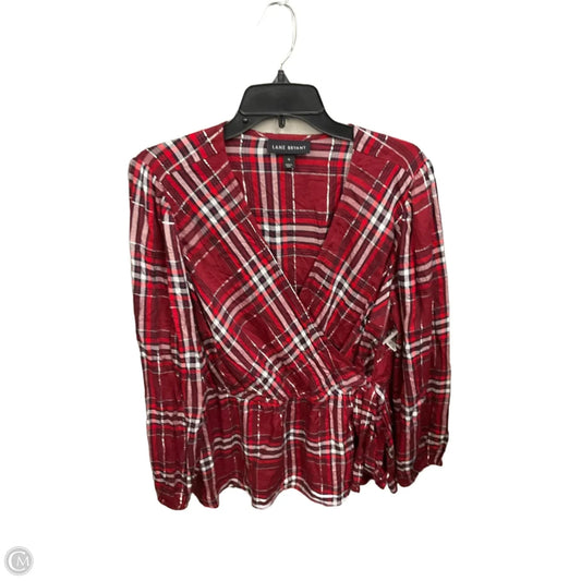 Top Long Sleeve By Lane Bryant In Plaid Pattern, Size: Xxl