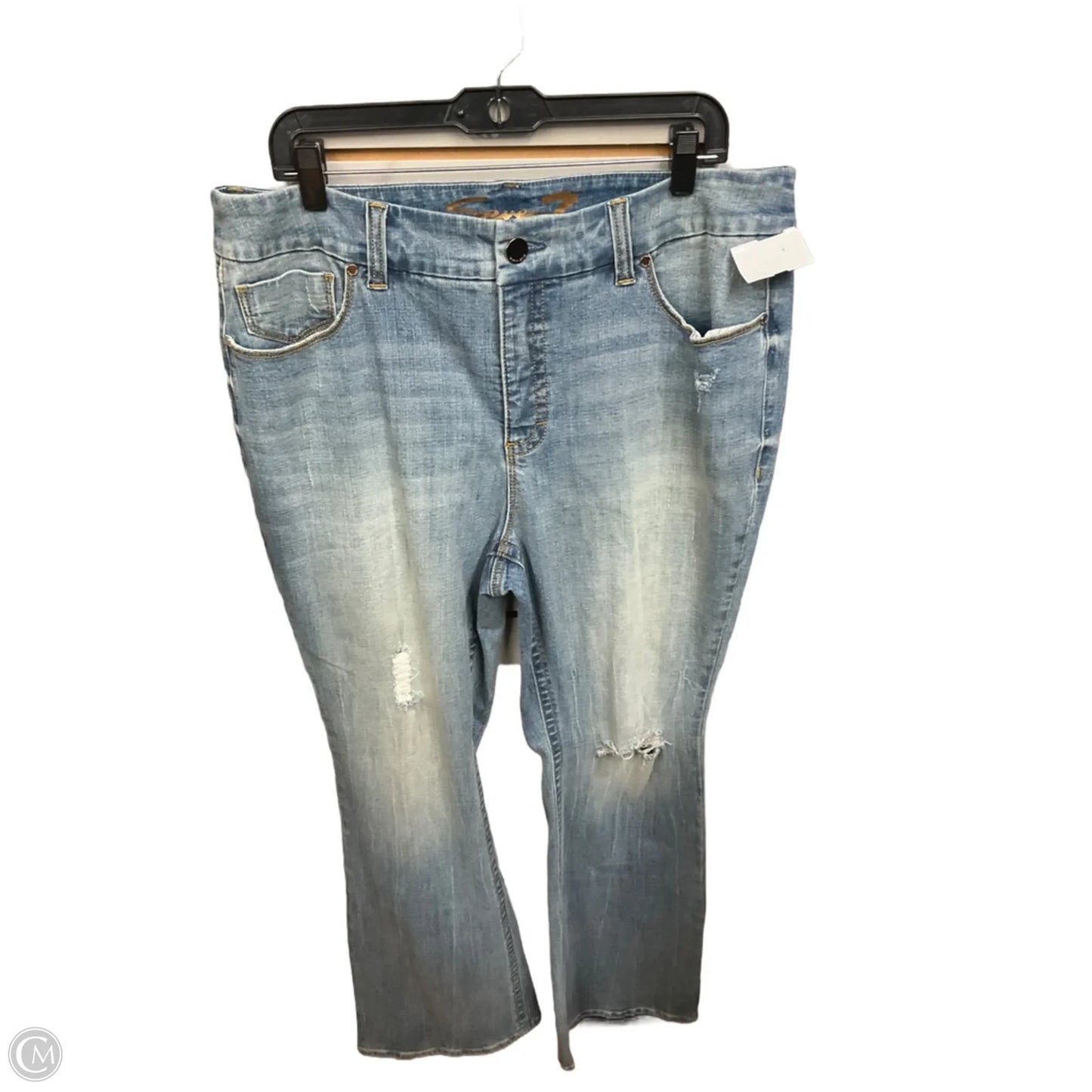 Jeans Boot Cut By Seven 7 In Blue Denim, Size: 18