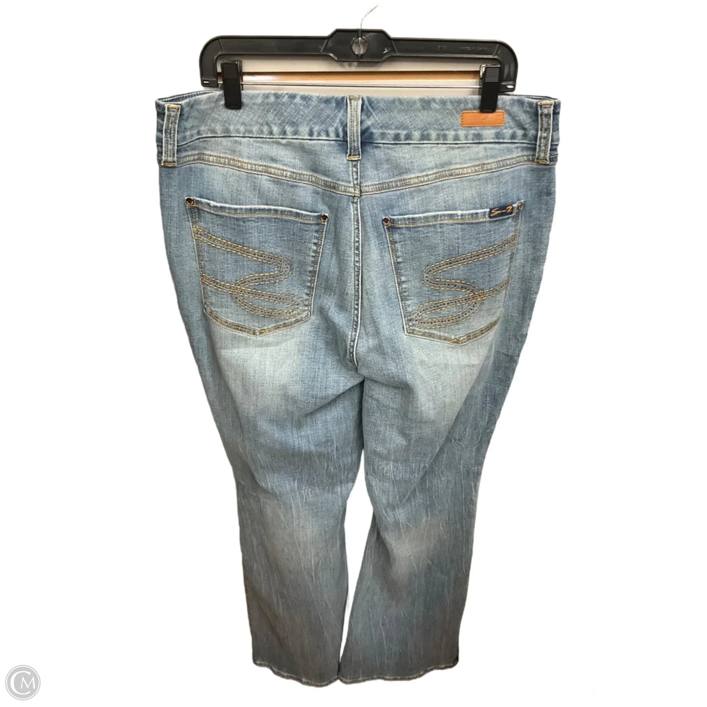 Jeans Boot Cut By Seven 7 In Blue Denim, Size: 18