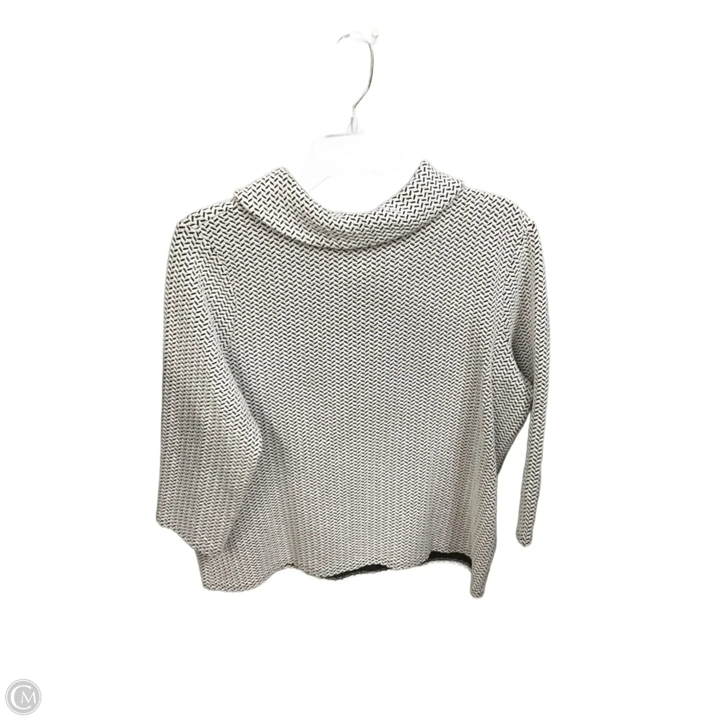 Top Long Sleeve By Chicos In Black & White, Size: L