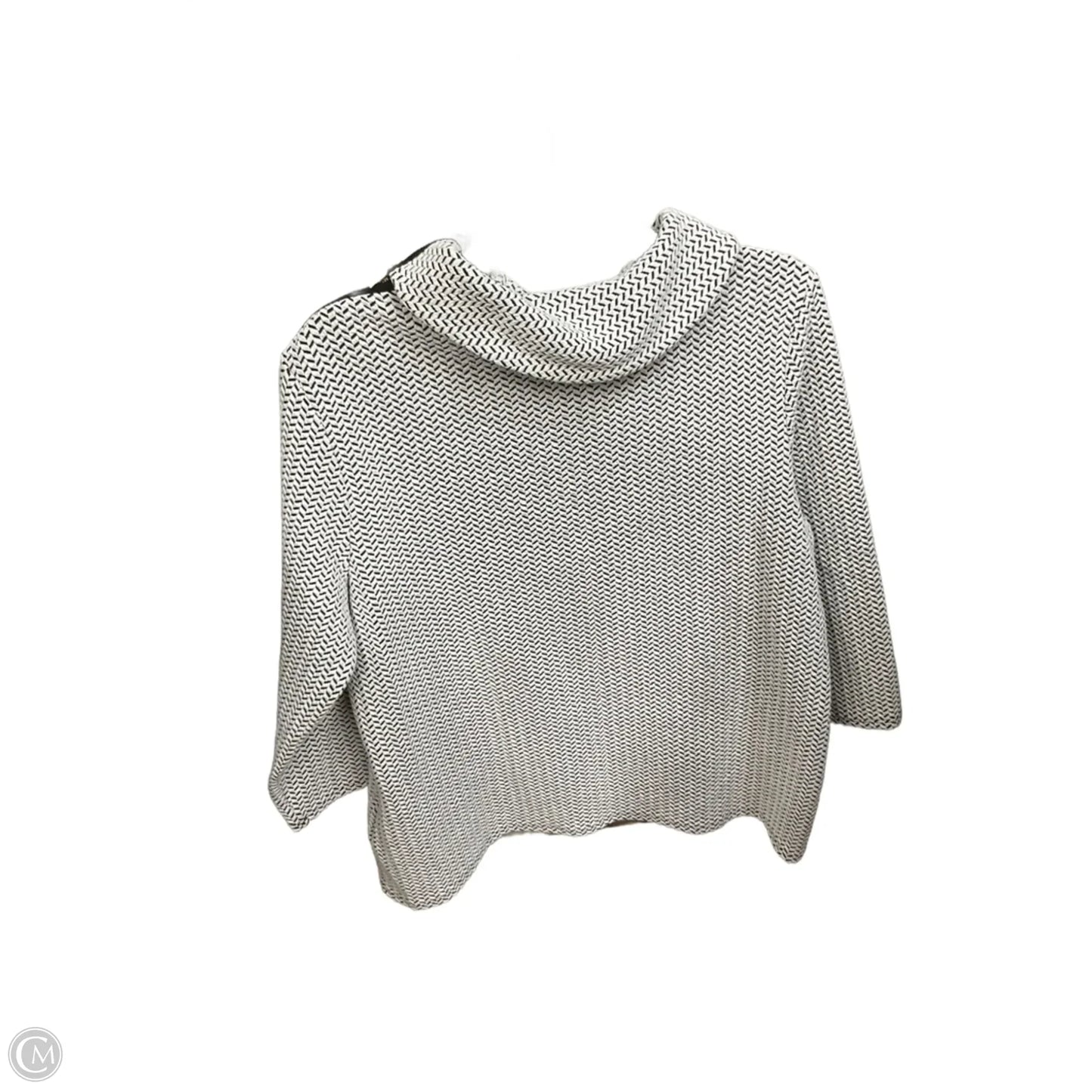 Top Long Sleeve By Chicos In Black & White, Size: L