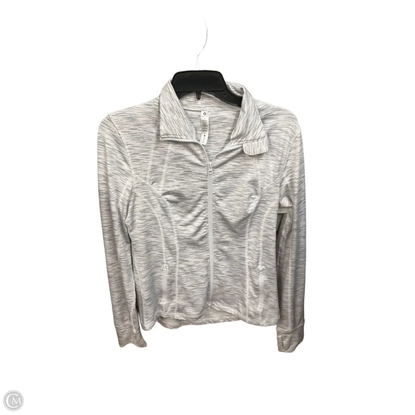 Athletic Jacket By 90 Degrees By Reflex In Grey & White, Size: M