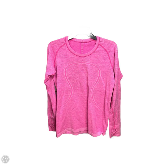 Athletic Top Long Sleeve Crewneck By Lululemon In Pink, Size: Xl