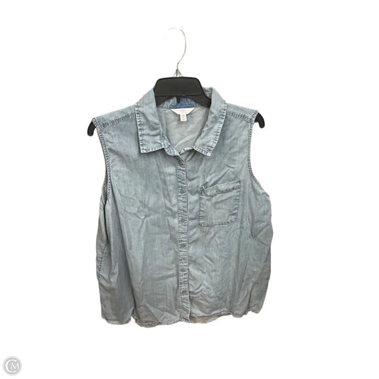 Top Sleeveless Basic By Time And Tru In Blue Denim, Size: Xxl