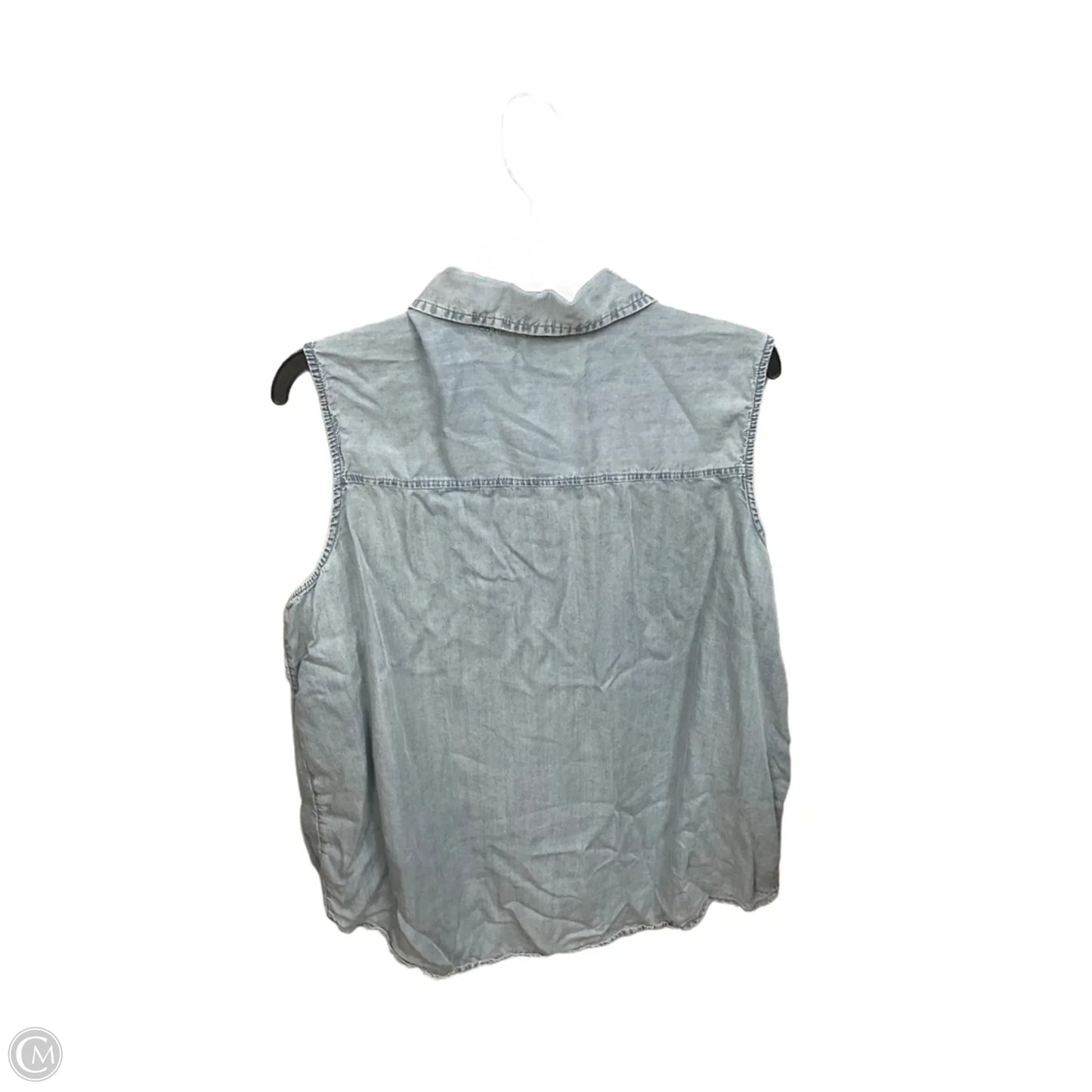 Top Sleeveless Basic By Time And Tru In Blue Denim, Size: Xxl