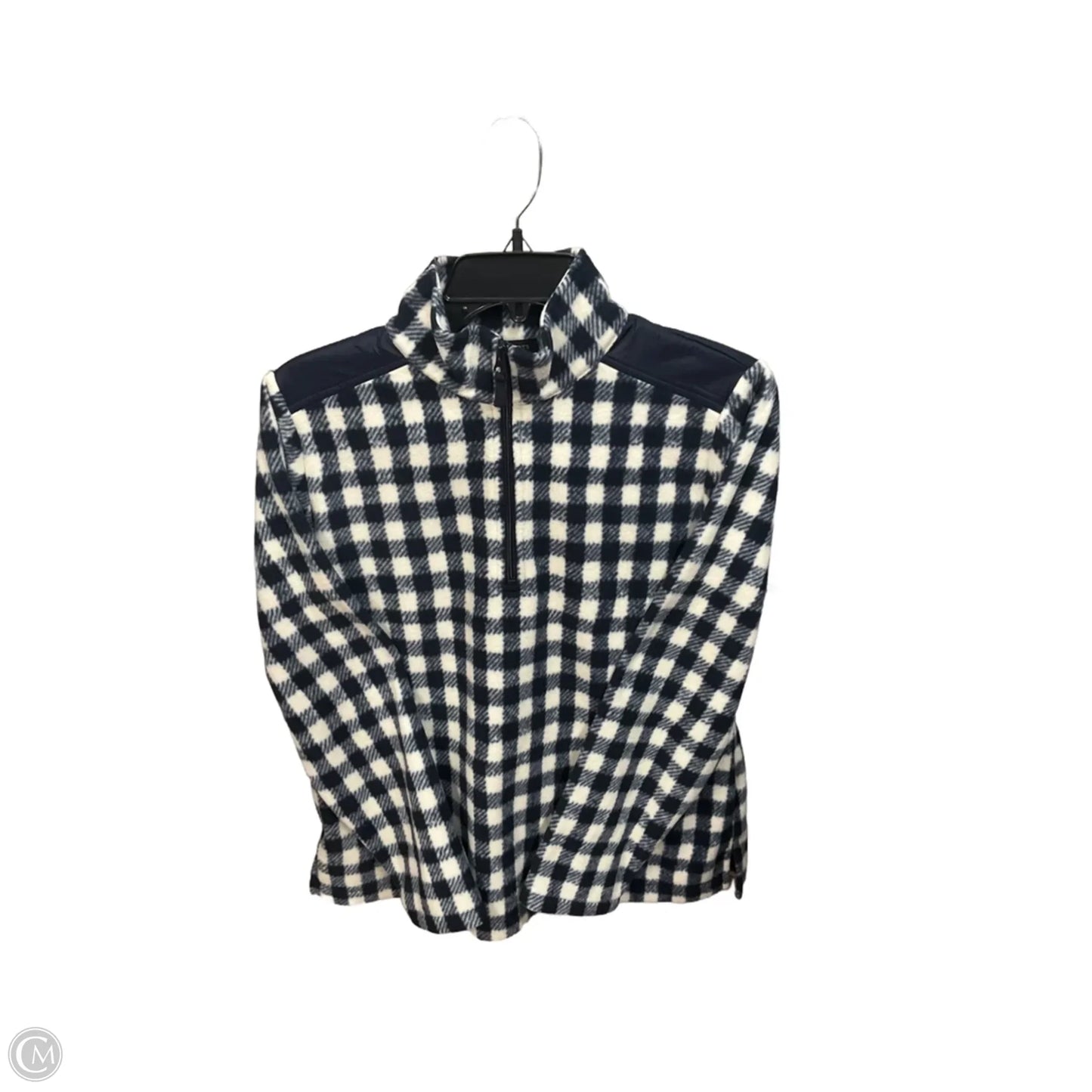 Jacket Fleece By Talbots In Blue & Cream, Size: M