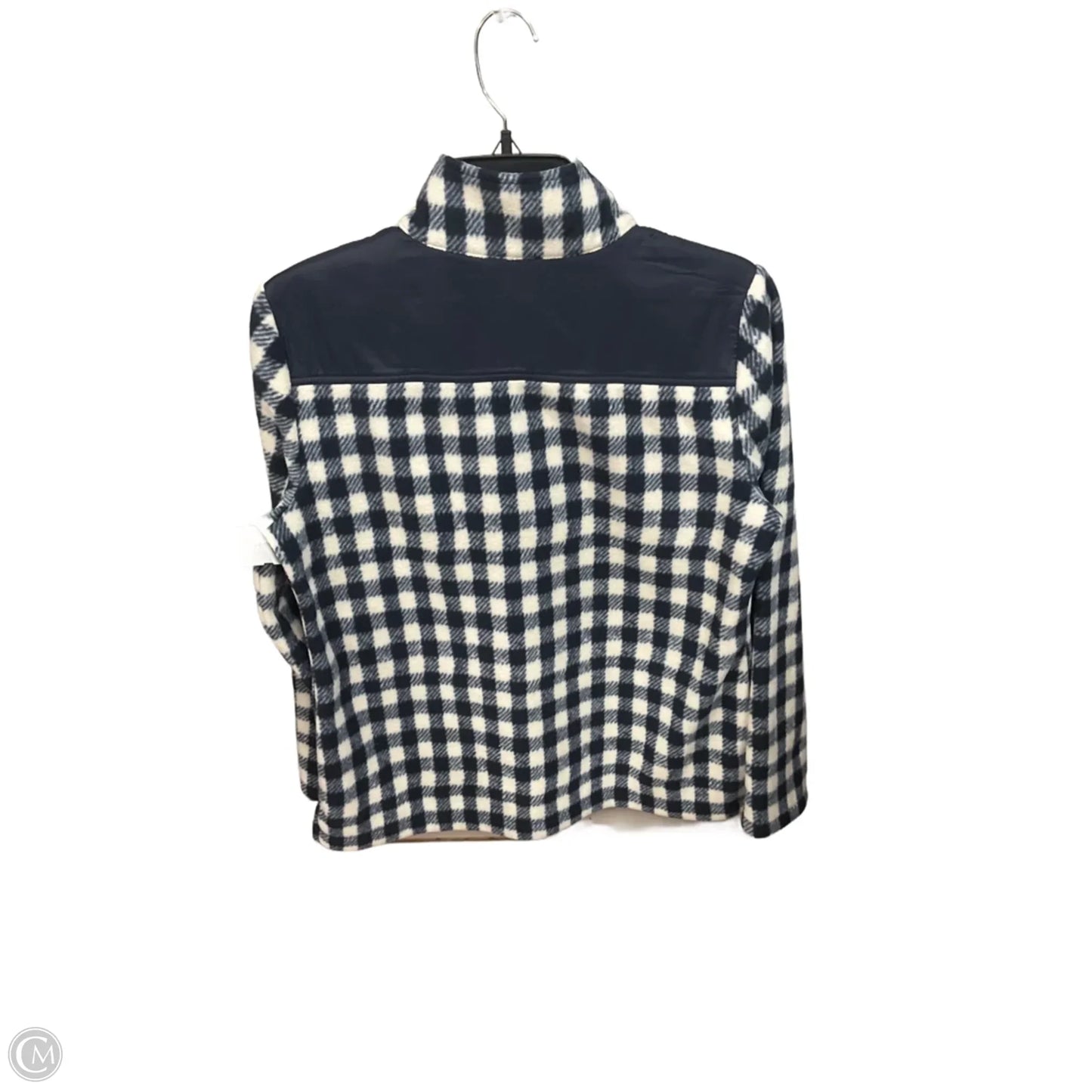 Jacket Fleece By Talbots In Blue & Cream, Size: M