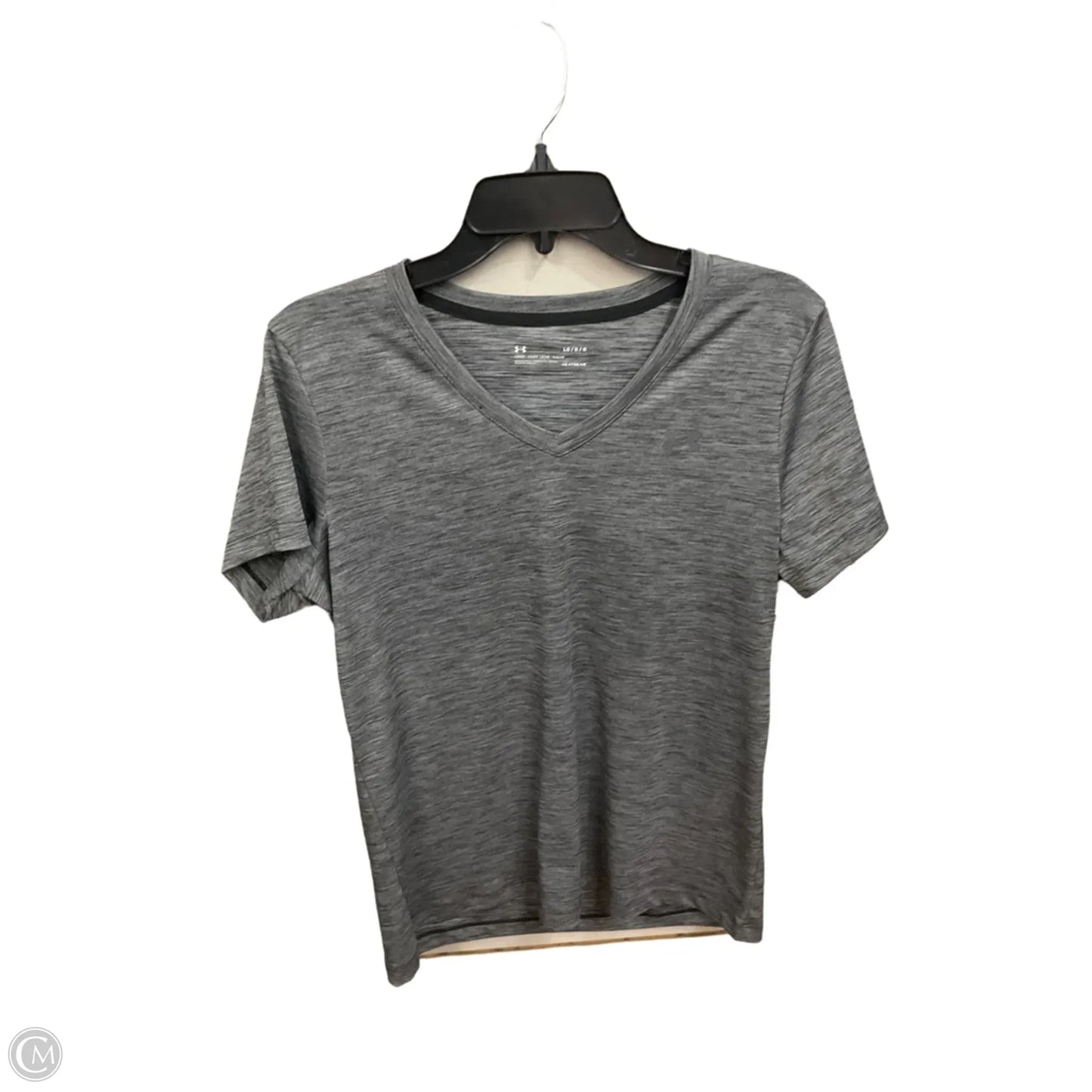 Athletic Top Short Sleeve By Under Armour In Blue & Grey, Size: L