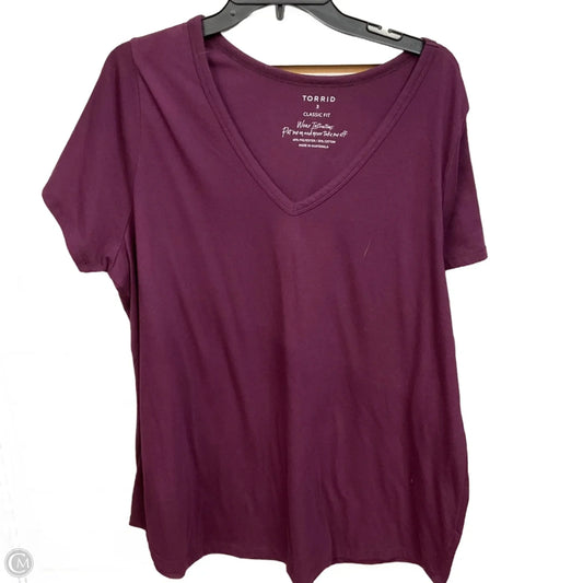 Top Short Sleeve Basic By Torrid In Purple, Size: 3x