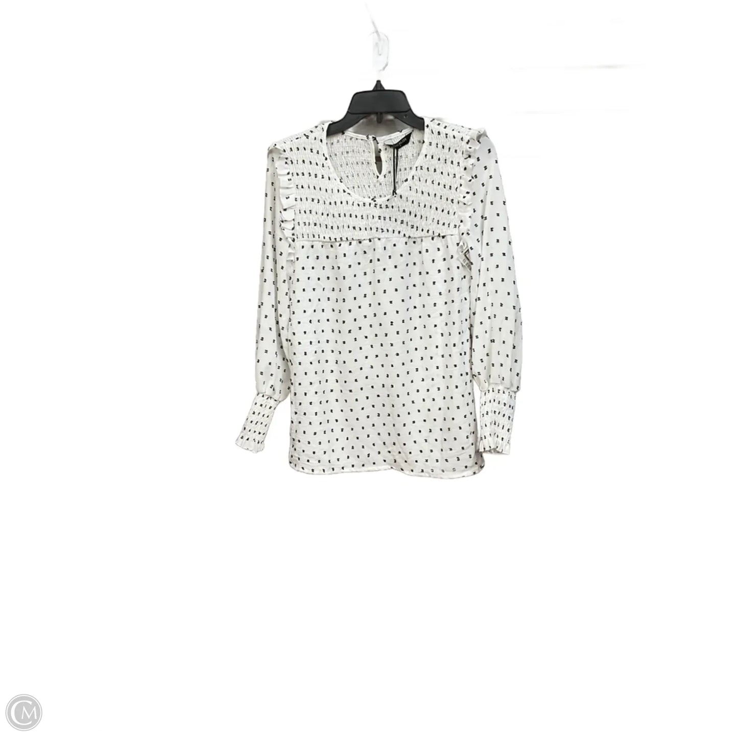 Blouse Long Sleeve By Clothes Mentor In Black & White, Size: S