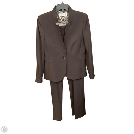 Pants Suit 2pc By Tahari In Brown, Size: M