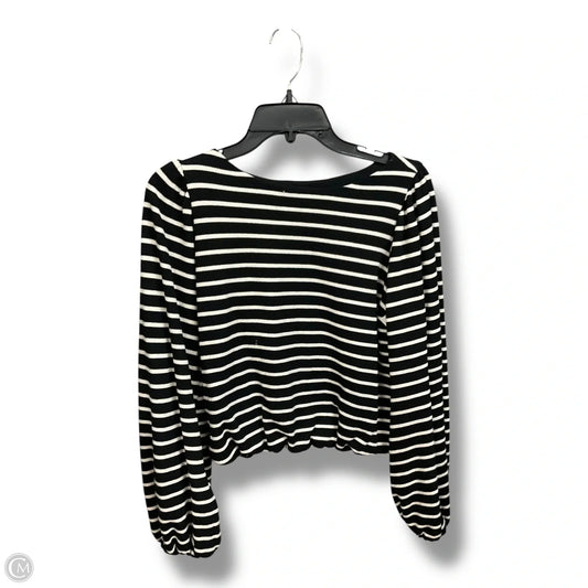 Top Long Sleeve By Karen Kane In Black & White, Size: S
