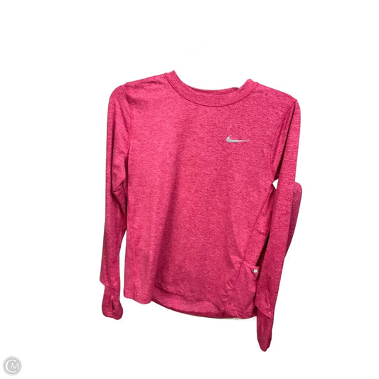 Athletic Top Long Sleeve Crewneck By Nike Apparel In Pink, Size: S