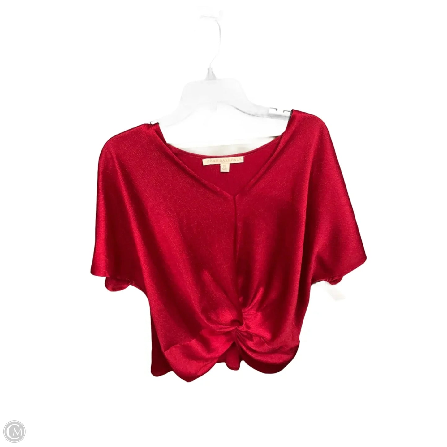 Blouse Short Sleeve By Cmc In Red, Size: Xl