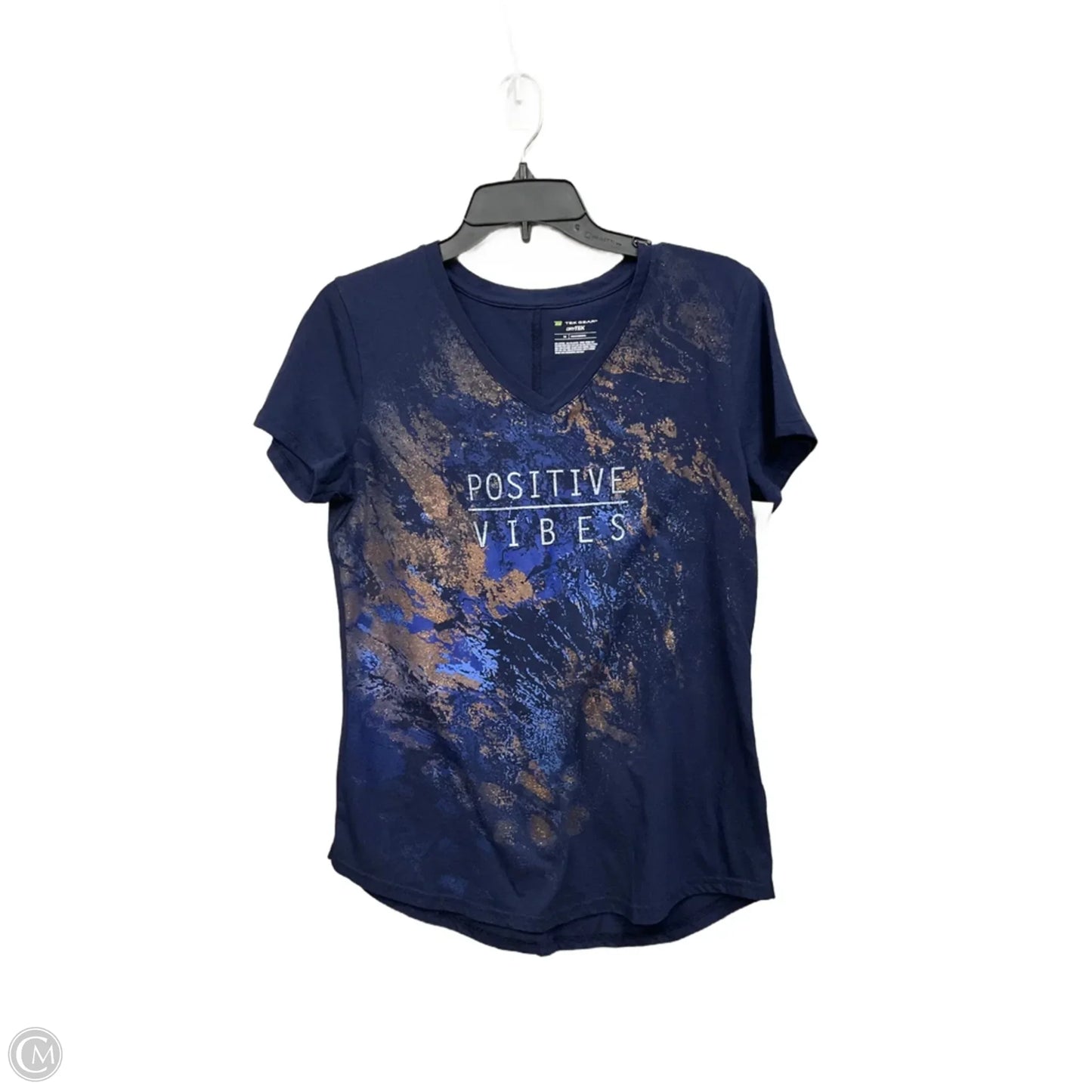 Athletic Top Short Sleeve By Tek Gear In Navy, Size: M