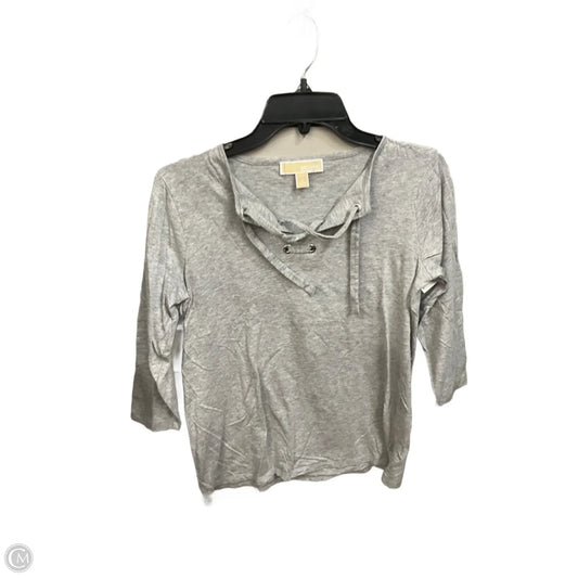 Top 3/4 Sleeve Basic By Michael By Michael Kors In Grey, Size: S