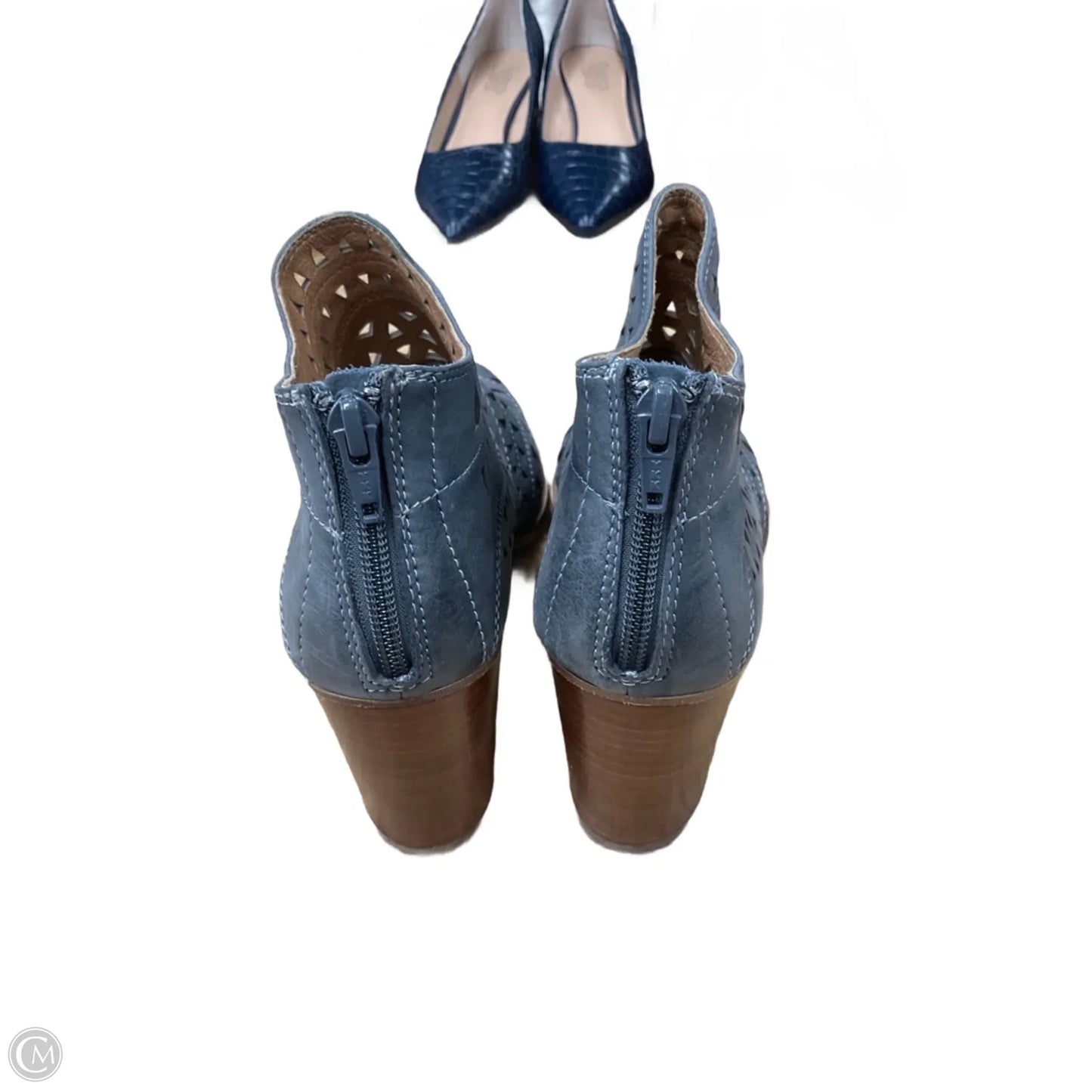 Boots Ankle Heels By Sofft In Grey, Size: 10