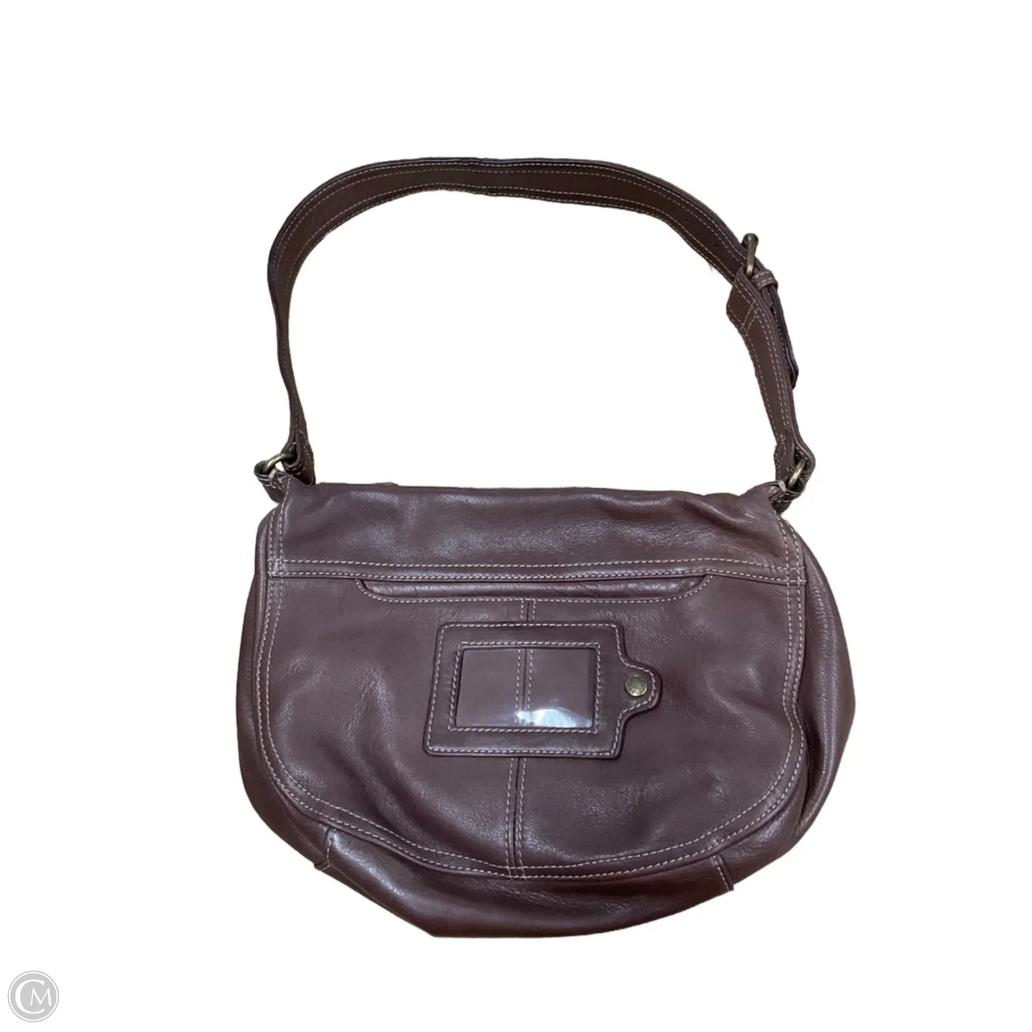 Handbag Leather By Fossil, Size: Medium