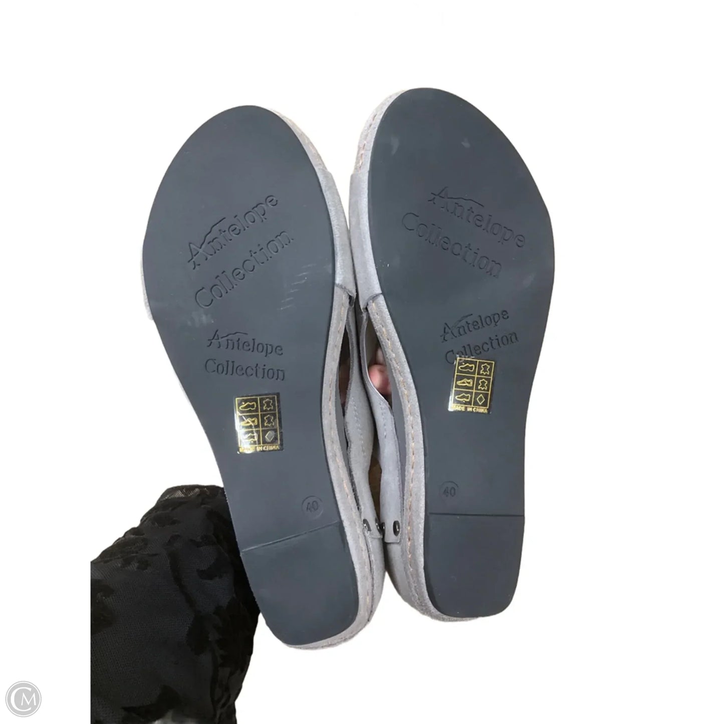 Sandals Heels Wedge By Cmc In Grey, Size: 9