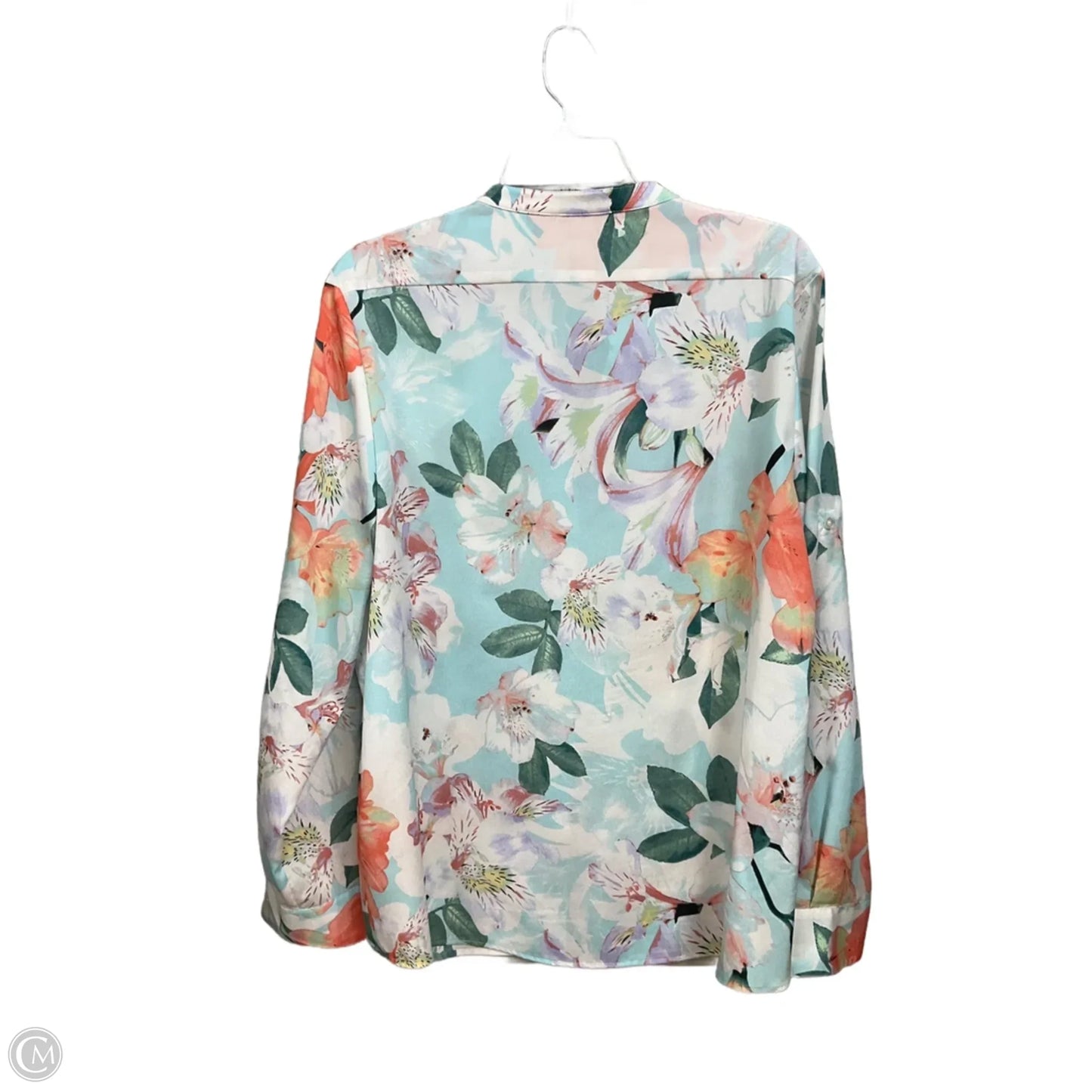 Blouse 3/4 Sleeve By Calvin Klein In Floral Print, Size: Xl