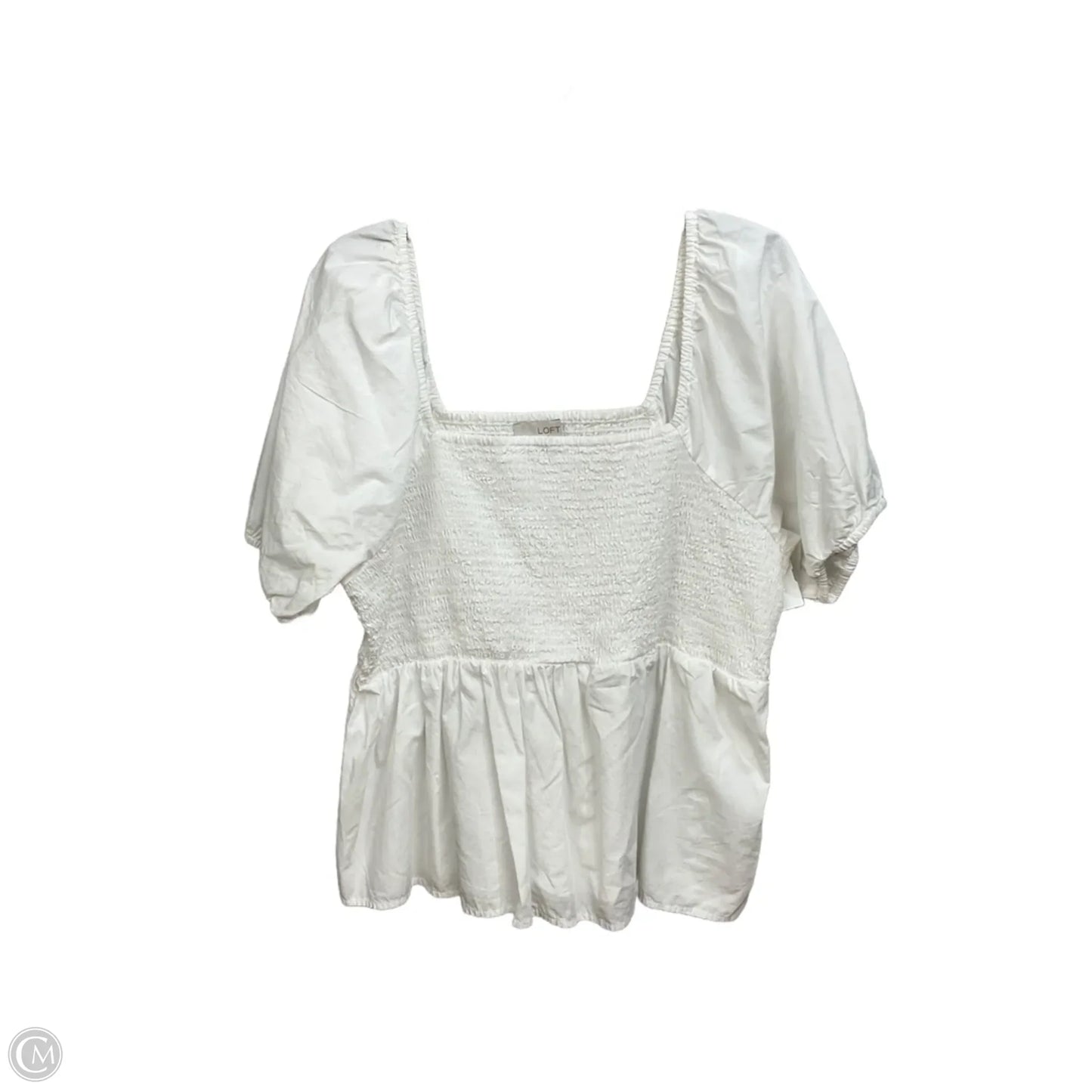 Top Short Sleeve Basic By Loft In White, Size: Xxl