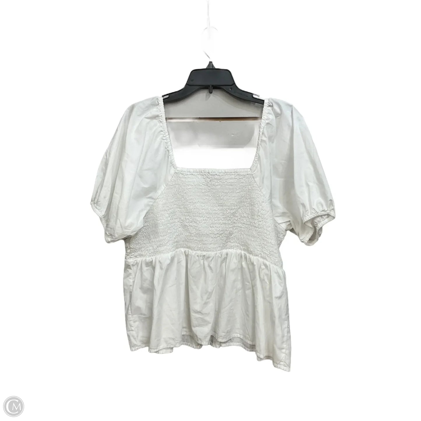 Top Short Sleeve Basic By Loft In White, Size: Xxl