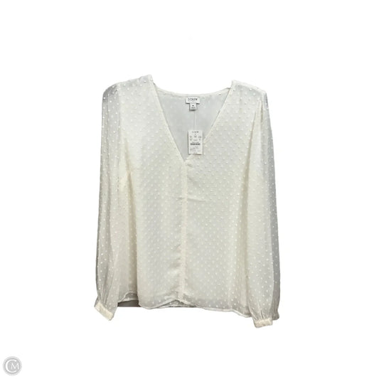 Blouse Long Sleeve By J. Crew In White, Size: M