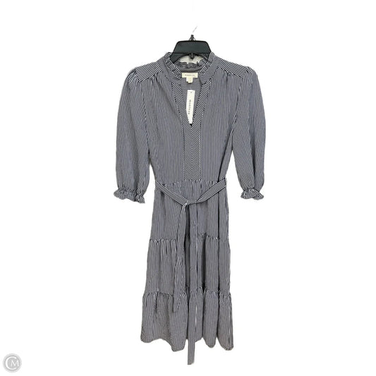 Dress Casual Midi By Monteau In Striped Pattern, Size: M