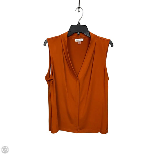 Top Sleeveless Basic By Calvin Klein In Orange, Size: Xl
