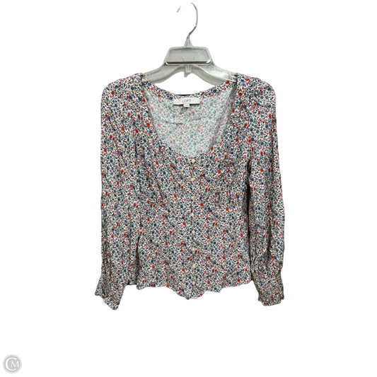 Blouse Long Sleeve By Loft In Floral Print, Size: M