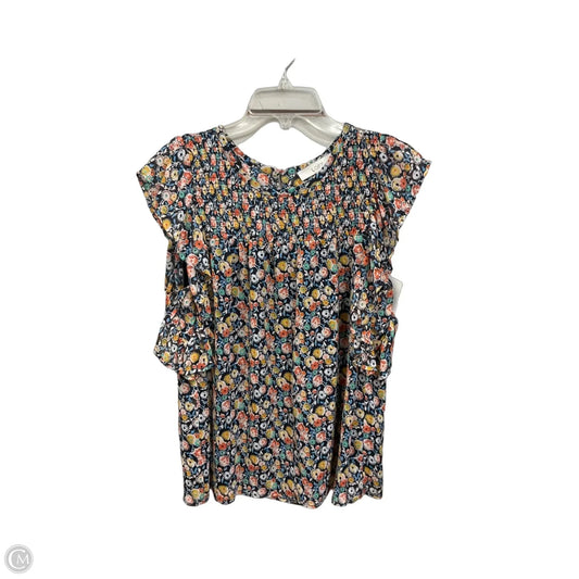 Top Sleeveless By Loft In Floral Print, Size: L