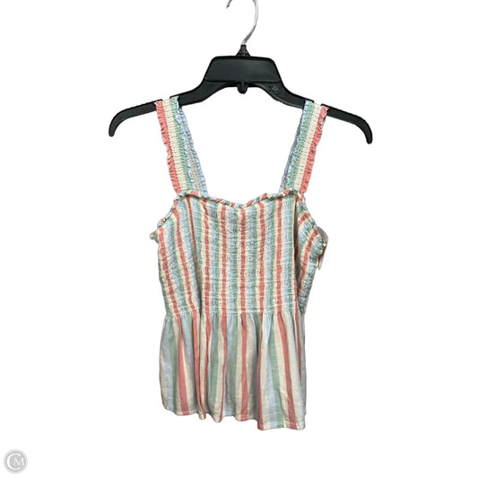 Top Sleeveless By Gap In Striped Pattern, Size: M