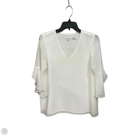 Top Long Sleeve By Calvin Klein In White, Size: Xs
