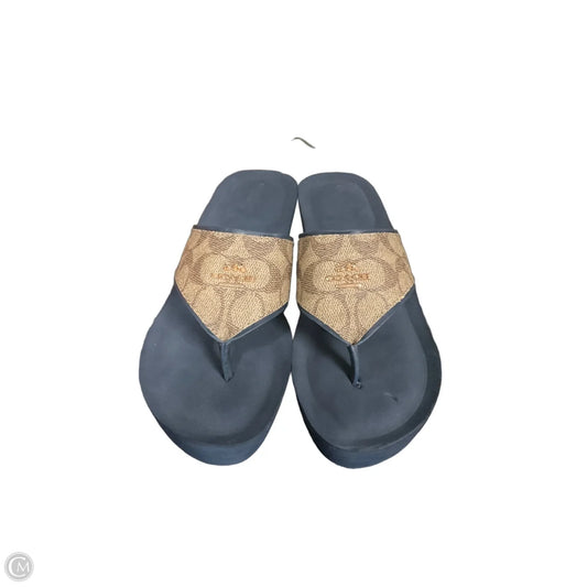Sandals Designer By Coach In Multi-colored, Size: 7.5