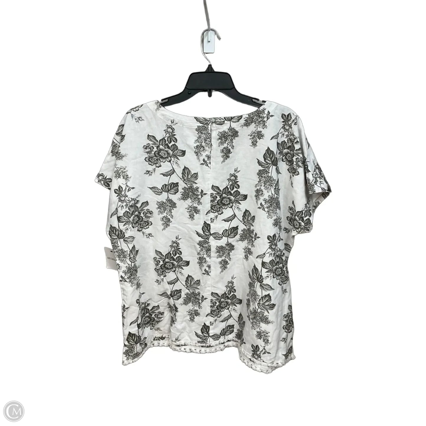 Top Short Sleeve By Liz Claiborne In Floral Print, Size: Xl