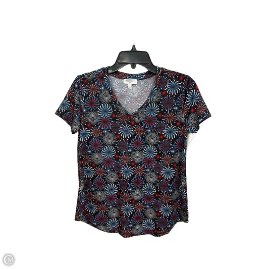 Top Short Sleeve By Freshman In Blue & Red & White, Size: S