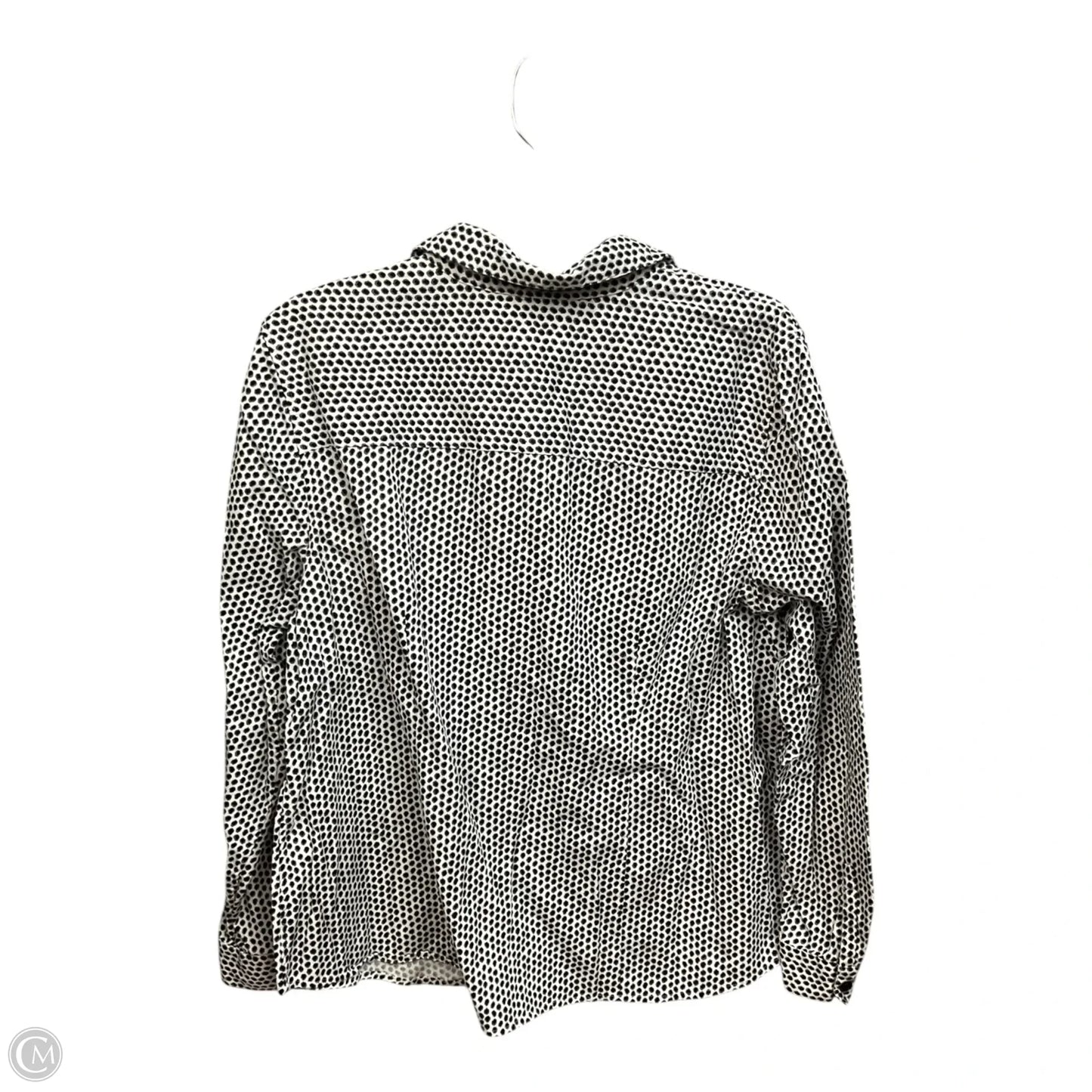 Blouse Long Sleeve By Chicos In Black & White, Size: Xl