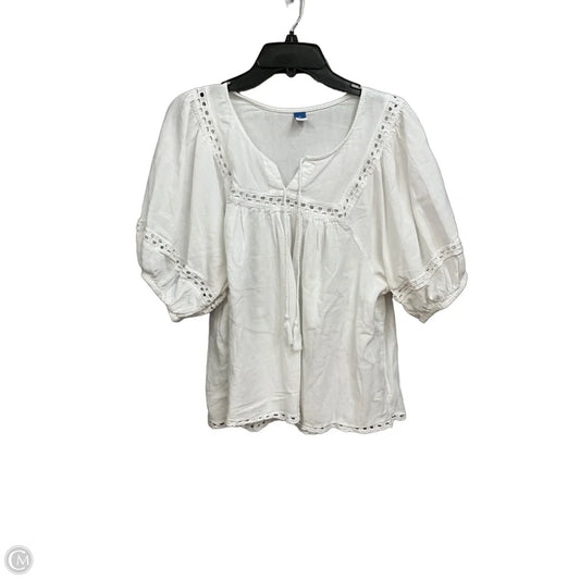 Top Short Sleeve By Old Navy In White, Size: Xl