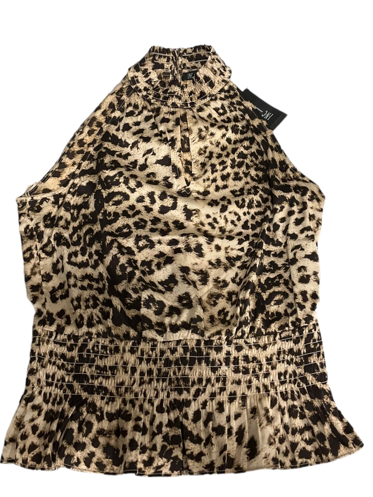 Animal Print Top Sleeveless Basic Inc, Size S