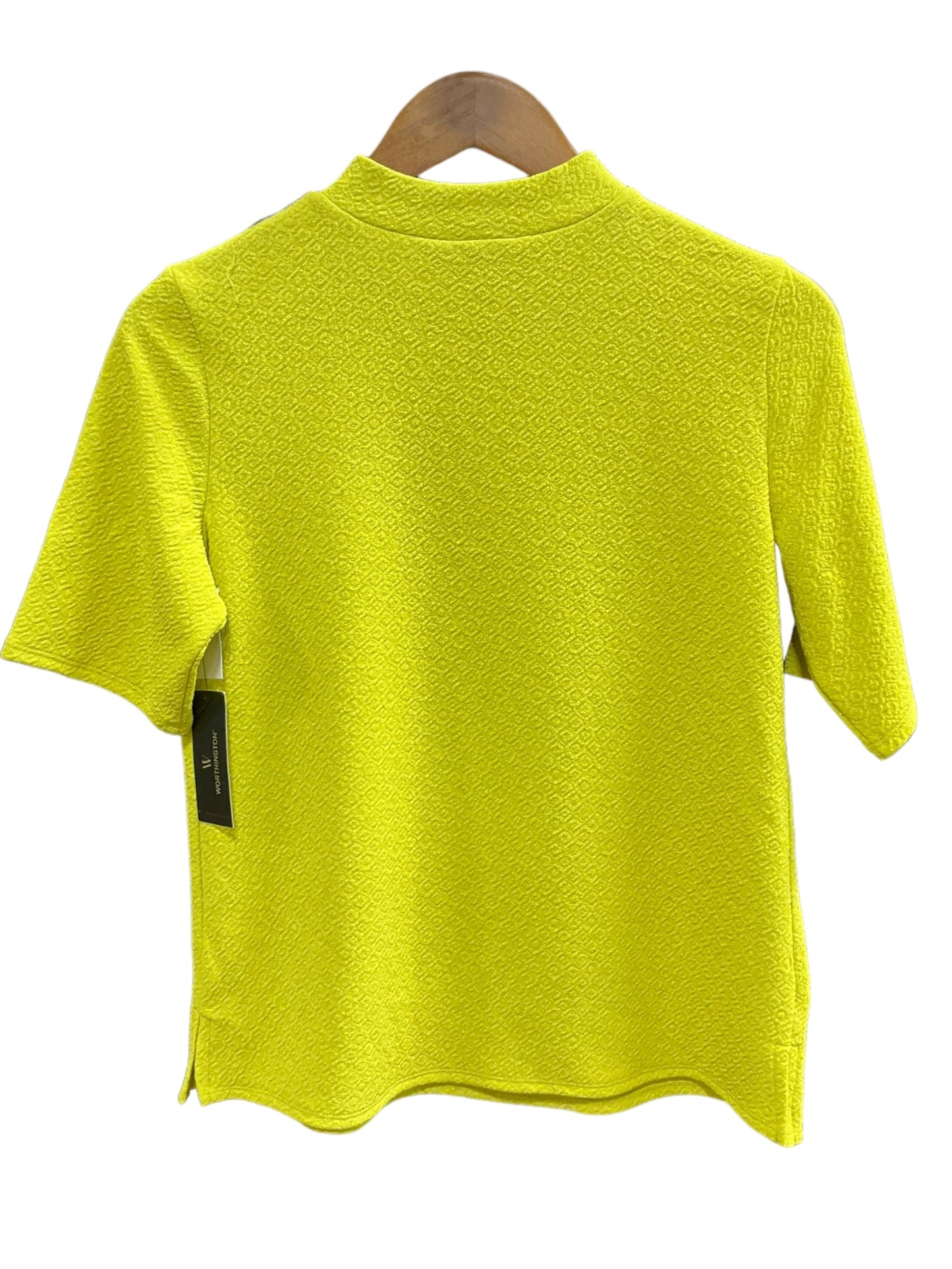 Yellow Top Short Sleeve Worthington, Size M