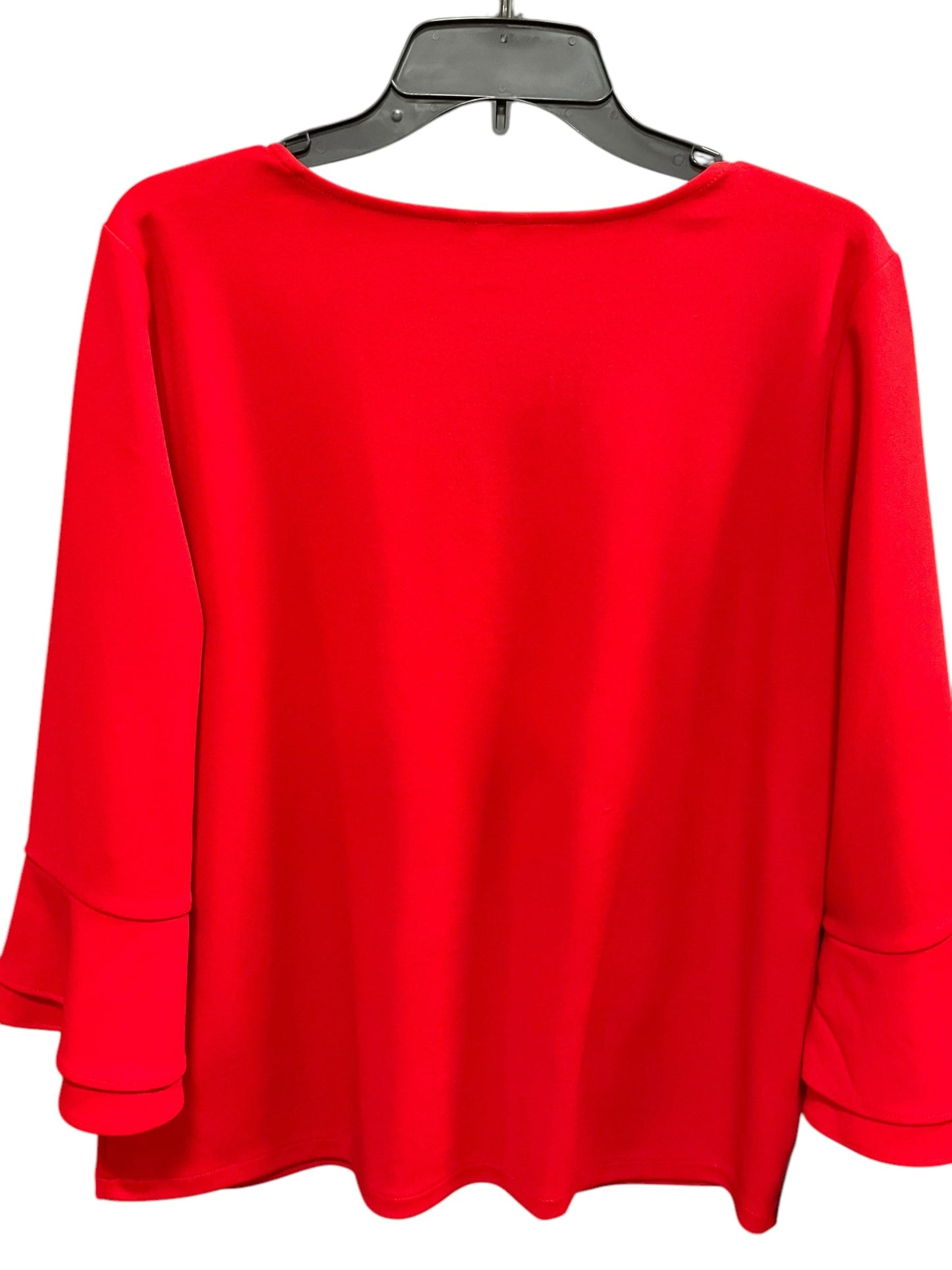 Top 3/4 Sleeve By Ann Taylor In Red, Size: L