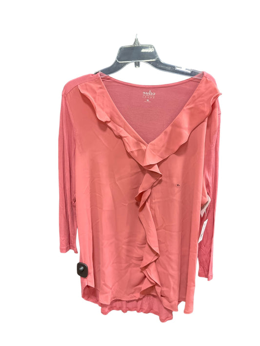Pink Top 3/4 Sleeve Basic New York And Co, Size Xl