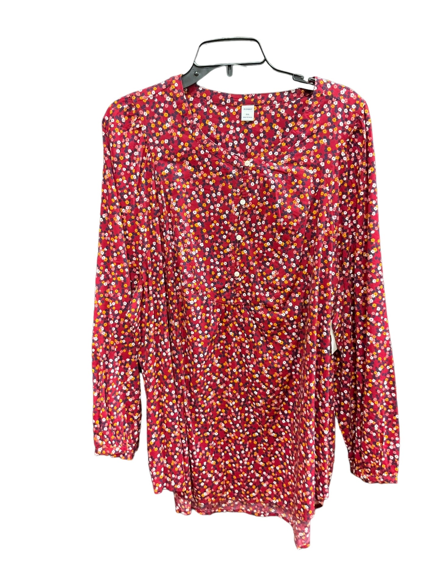 Floral Print Top Long Sleeve Basic Old Navy, Size Xxl